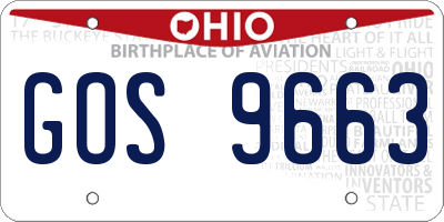 OH license plate GOS9663