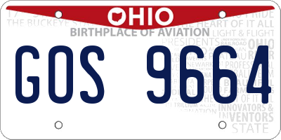 OH license plate GOS9664