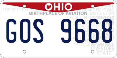 OH license plate GOS9668