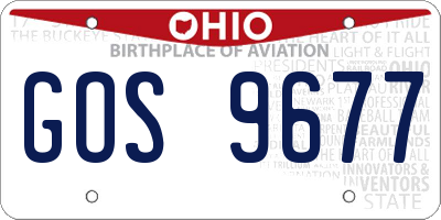 OH license plate GOS9677