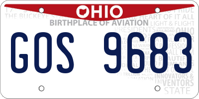 OH license plate GOS9683