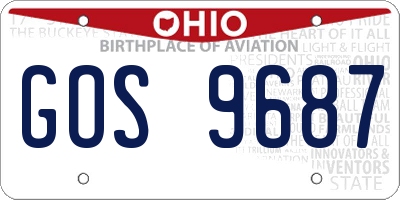 OH license plate GOS9687