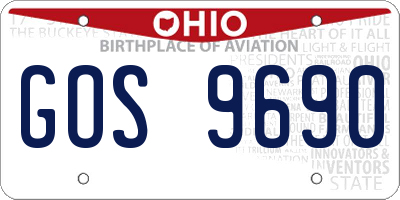 OH license plate GOS9690