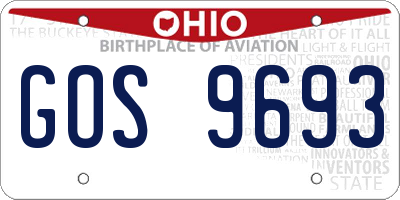 OH license plate GOS9693