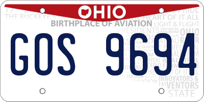OH license plate GOS9694