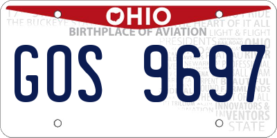 OH license plate GOS9697