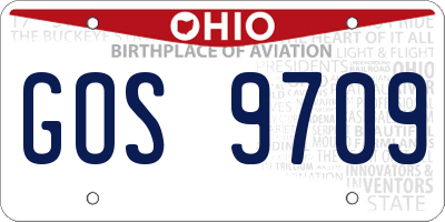 OH license plate GOS9709