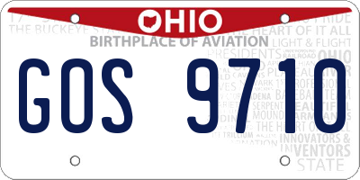 OH license plate GOS9710