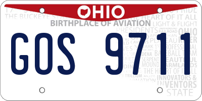 OH license plate GOS9711