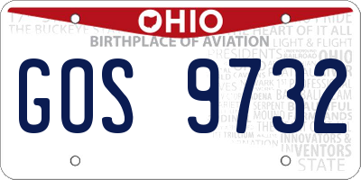 OH license plate GOS9732