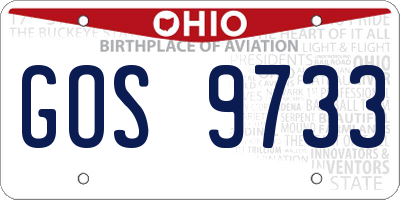 OH license plate GOS9733