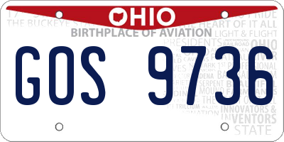 OH license plate GOS9736
