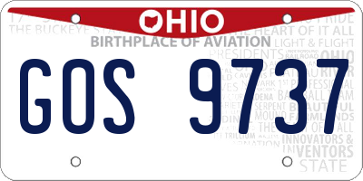 OH license plate GOS9737