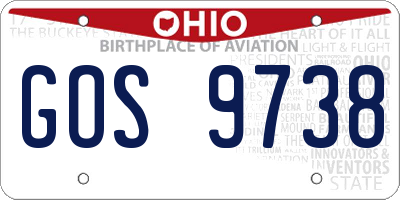 OH license plate GOS9738