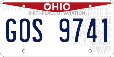 OH license plate GOS9741