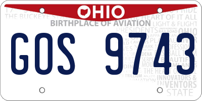 OH license plate GOS9743