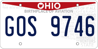 OH license plate GOS9746