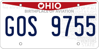 OH license plate GOS9755