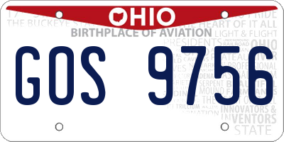 OH license plate GOS9756