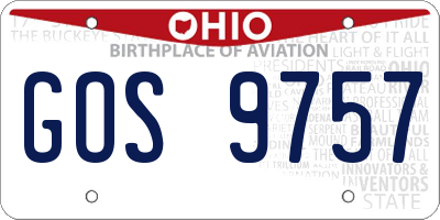 OH license plate GOS9757
