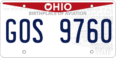 OH license plate GOS9760