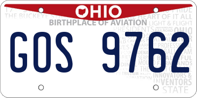 OH license plate GOS9762