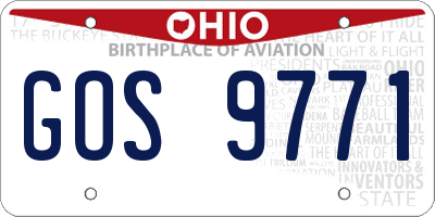 OH license plate GOS9771