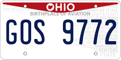 OH license plate GOS9772