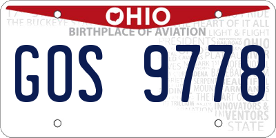 OH license plate GOS9778