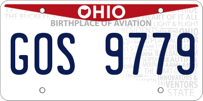 OH license plate GOS9779