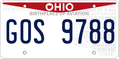 OH license plate GOS9788