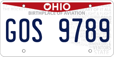 OH license plate GOS9789
