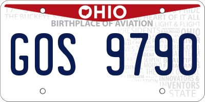 OH license plate GOS9790