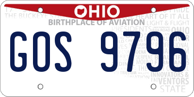 OH license plate GOS9796