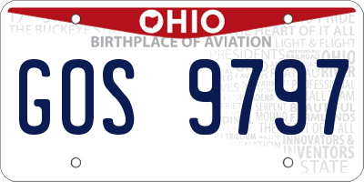 OH license plate GOS9797