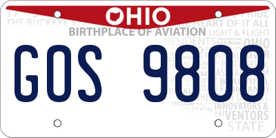 OH license plate GOS9808