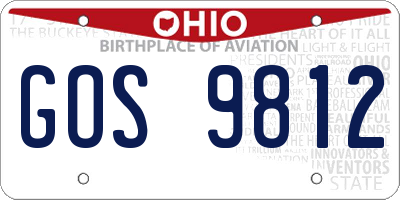 OH license plate GOS9812