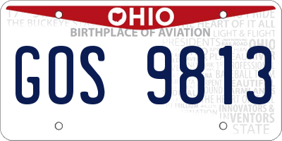 OH license plate GOS9813