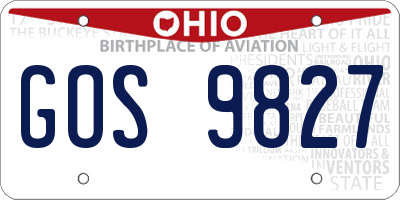 OH license plate GOS9827