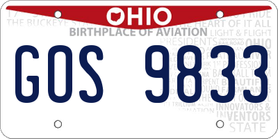 OH license plate GOS9833