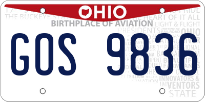 OH license plate GOS9836