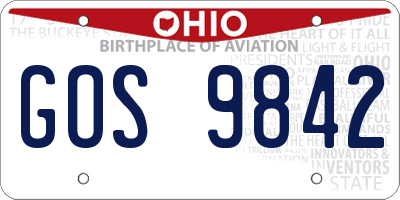 OH license plate GOS9842