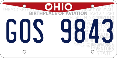 OH license plate GOS9843