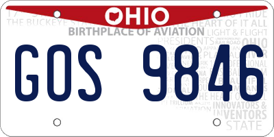 OH license plate GOS9846