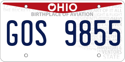 OH license plate GOS9855