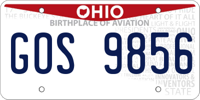 OH license plate GOS9856