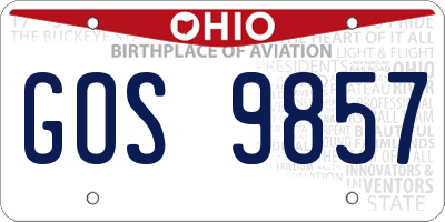 OH license plate GOS9857