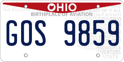 OH license plate GOS9859