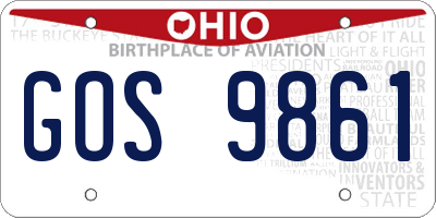 OH license plate GOS9861