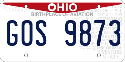 OH license plate GOS9873